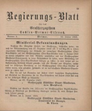 Nr. 3 : 23. Januar 1868