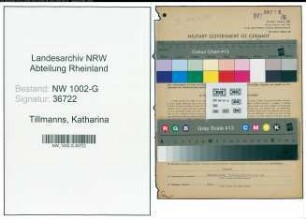 Entnazifizierung Katharina Tillmanns, geb. 21.08.1905 (Kauffrau)