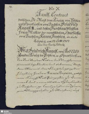 No. X. Kauff-Contract ... 1707