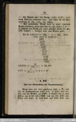 Von der Ausziehung der Quadratwurzel