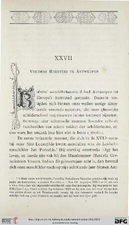 XXVII. Vreemde meesters te Antwerpen