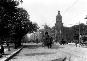 Hamburg. Historische Stadtansicht, Dammtorstraße, Stephansplatz mit Oberpostdirektion ca. um 1910