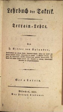 Lehrbuch der Taktik, 3. Terrain-Lehre
