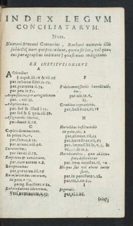 Index Legvm Conciliatarvm.