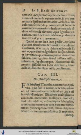 Cap. IIII. De Multiplicatione