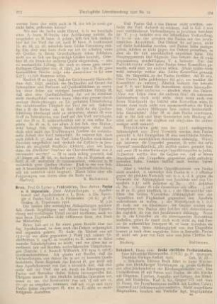273-274 [Rezension] Brun, Lyder, Paulus u. d. Urgemeinde. Zwei Abhandlungen