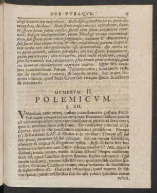 Membrum II. Polemicum