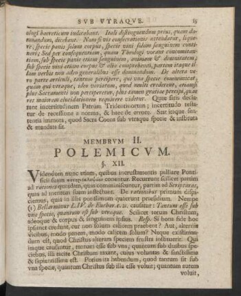 Membrum II. Polemicum