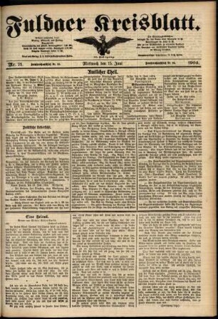 Ausgabe vom Mittwoch, den 15. Juni 1904.
