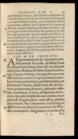 Cap. 10. De Subiecto.