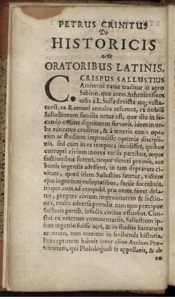 De Historicis Ac Oratoribus Latinis