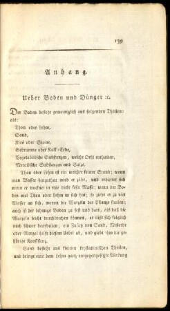 Anhang. Ueber Boden und Dünger [et]c.