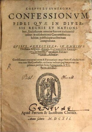 Corpus et Syntagma Confessionum fidei