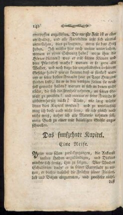 Das funfzehnte Kapitel. Eine Reise.