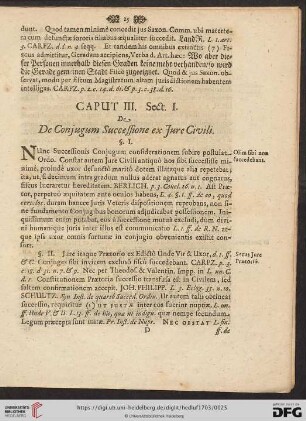 Sect. I: De Conjugum Successione ex Jure Civili