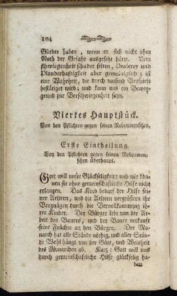Erste Eintheilung. Von den Pflichten gegen seinen Nebenmenschen überhaupt.