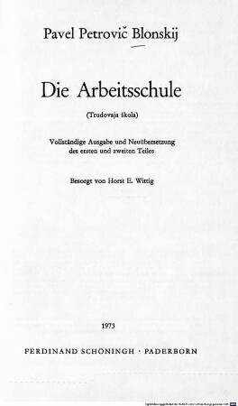Die Arbeitsschule