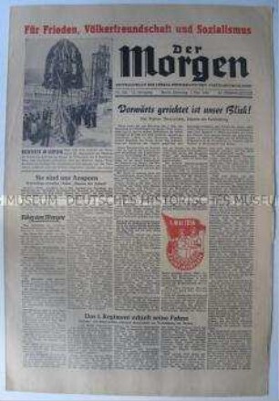 Tageszeitung der LDPD "Der Morgen" zum 1. Mai