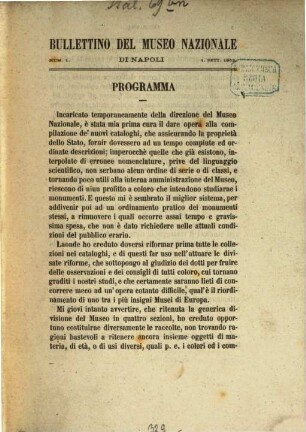 Bullettino del Museo nazionale di Napoli, 1/24. 1863/65, 1. Sept. - 31. Mai