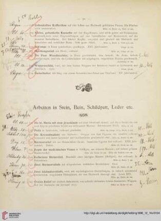 Arbeiten in Stein, Bein, Schildpatt, Leder etc. (Nr. 735 - 785)