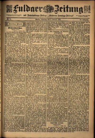Zweite Ausgabe vom Samstag, den 08. Februar 1902.