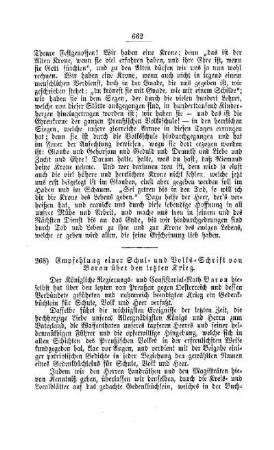 Empfehlung einer Schul- und Volks-Schrift von Baron über den letzten Krieg : [IV. Seminarien, Bildung der Lehrer und deren persönliche Verhältnisse]