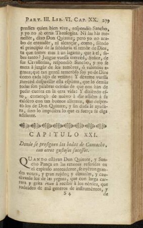 Capitulo XXI. Donde se prosiguen las bodas de Camacho, con otros gustosos sucessos
