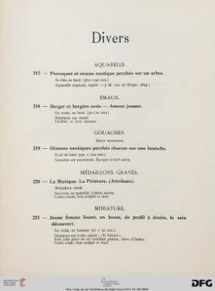 Divers (Nr. 217-225)