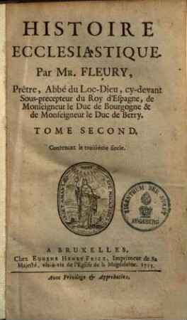 Histoire Ecclesiastique, 2. Contenant le troisième siècles