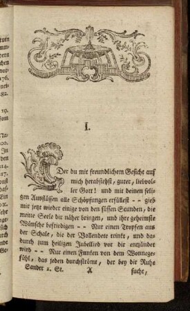 I. [Von der Oekonomie der Natur.]