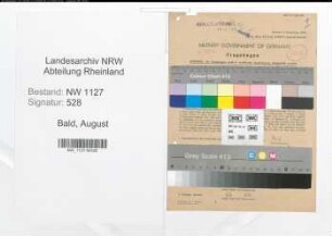 Entnazifizierung August Bald , geb. 14.08.1906 (Elektromonteur)