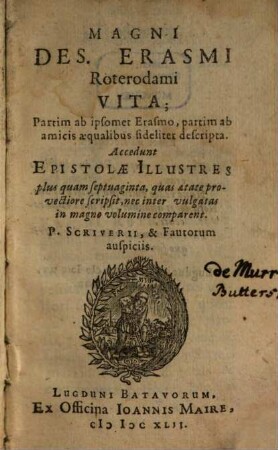 Vita Desiderii Erasmi Roterodami