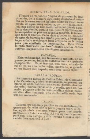 Receta para los fríos.