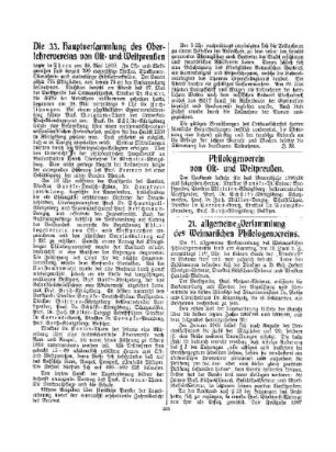 21. allgemeine Versammlung des Weimarischen Philologenvereins