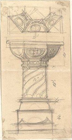 Lange, Ludwig; Lange - Archiv: XIV.1 Taufsteine - Ansicht, Teilansicht