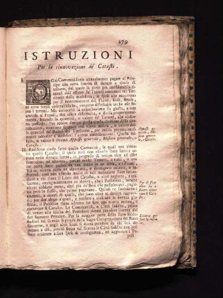 Istruzioni Per la rinnovazione de' Catafi .