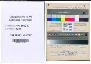 Entnazifizierung Werner Nuppeney , geb. 29.01.1921 (Rechtspfleger)