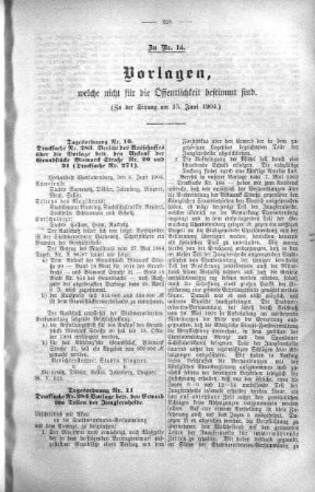 Vorlagen welche nicht für die Oeffentlichkeit bestimmt sind., 15. Juni 1904