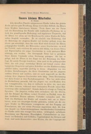 Unsere kleinen Mitarbeiter