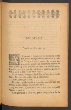 Capítulo LII - Transformación externa