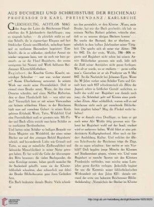 Aus Bücherei und Schreibstube der Reichenau