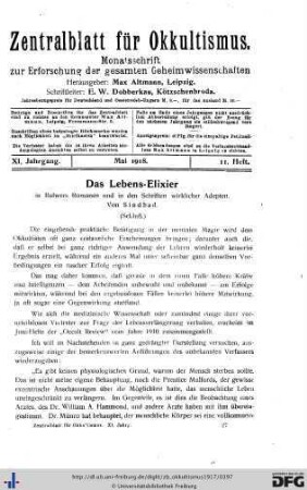 11. Heft (Mai 1918)