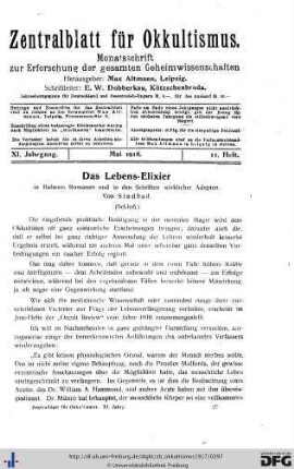 11. Heft (Mai 1918)