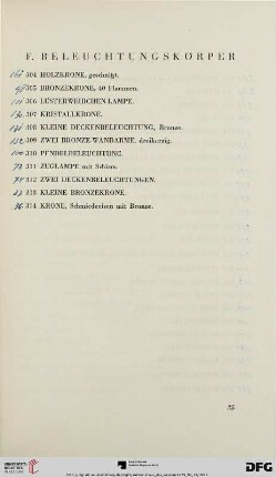 F. Beleuchtungskörper (Nr. 304-314)
