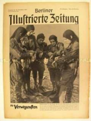 Wochenzeitschrift "Berliner Illustrierte Zeitung" u.a. über Kampfschwimmer und über Behelfsheime für Bombengeschädigte (Kauen)