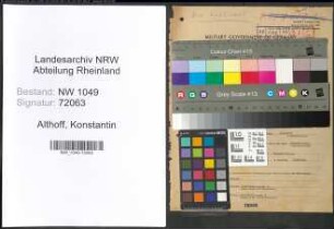 Entnazifizierung Konstantin Althoff , geb. 08.02.1910 (Friseur)