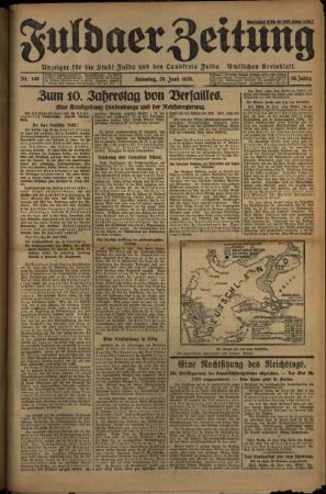Erste Ausgabe vom Samstag, den 29. Juni 1929.