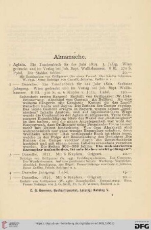 Almanache (Nr. 1 - 593)
