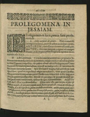 Prolegomena In Jesaiam.