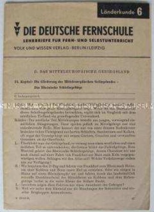 Lehrmaterial für das Fernstudium in der Sowjetischen Besatzungszone